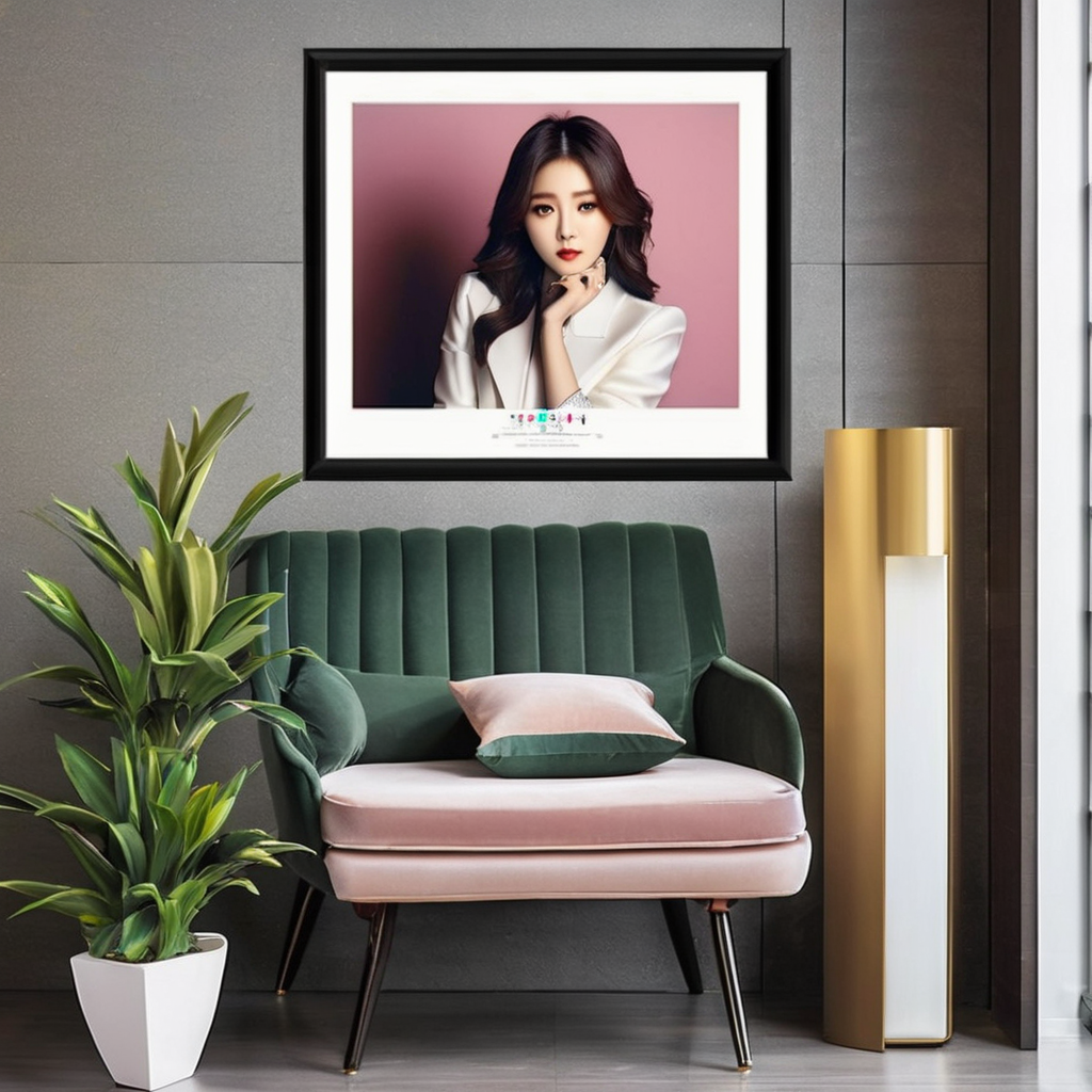 K-pop poster rolled or framed with idol photo
