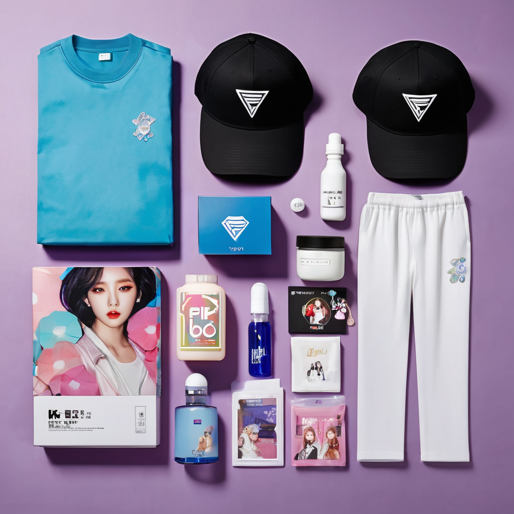 K-pop official fan merchandise box set with multiple items